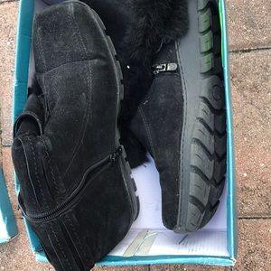 Black suede boots